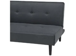 Canapé Convertible 3 Places En Tissu Gris Foncé VISBY -Canapé Soldes Boutique canape 12692613