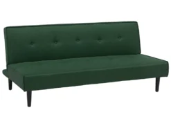 Canapé Convertible 3 Places En Tissu Vert Foncé VISBY -Canapé Soldes Boutique canape 12692627