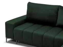 Canapé D'angle Convertible Et Réversible En Velours Vert DIALLA -Canapé Soldes Boutique canape 12697161