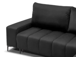 Canapé D'angle Convertible Et Réversible En Velours Gris Anthracite DIALLA -Canapé Soldes Boutique canape 12697167