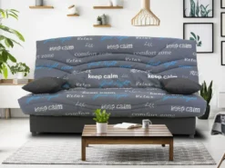 Canapé Convertible Clic-clac En Tissu Avec Coffre De Rangement Imprimé Good Night SALOON -Canapé Soldes Boutique canape 12697317