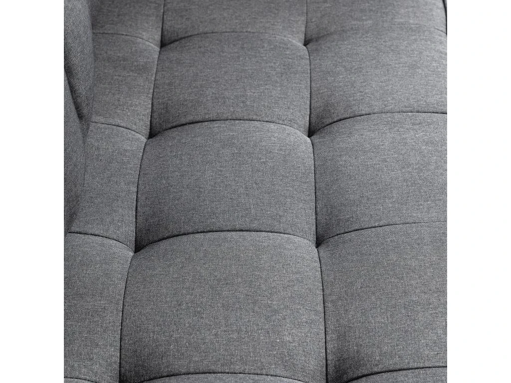 Canapé Convertible 2 Places Design Contemporain Assise Dossier Capitonnés Polyester Aspect Lin Gris 4 Canapé Convertible 2 Places Design Contemporain Assise Dossier Capitonnés Polyester Aspect Lin Gris – Image 4