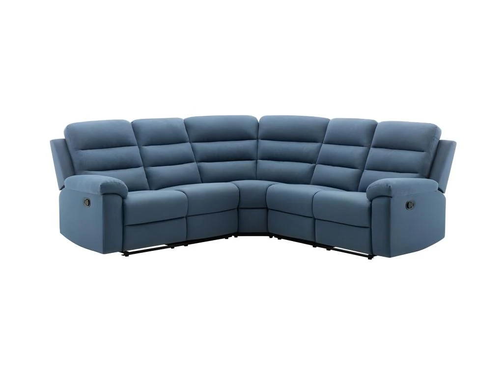 Canape Dangle Avec 2 Places Relax Manuels - Tissu Bleu - L 230 X P 55 X H 100 Cm - AUGUST 1 Canape Dangle Avec 2 Places Relax Manuels - Tissu Bleu - L 230 X P 55 X H 100 Cm - AUGUST