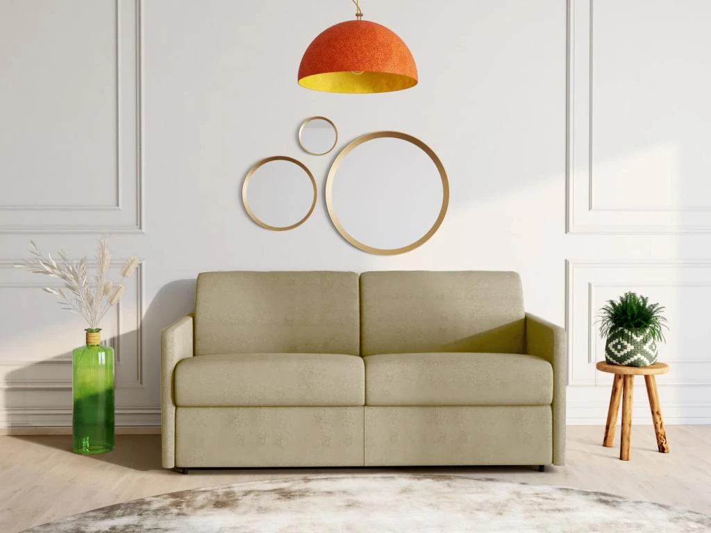 Canapé 4 Places Convertible Express En Tissu CALIFE - Crème - Couchage 160 Cm - Matelas 22 Cm 1 Canapé 4 Places Convertible Express En Tissu CALIFE - Crème - Couchage 160 Cm - Matelas 22 Cm