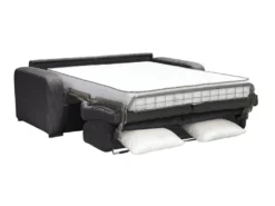 Canapé 3 Places Convertible Express En Velours Côtelé Gris Anthracite - Couchage 140 Cm - Matelas 18 Cm - BEVIS -Canapé Soldes Boutique canape 12929327