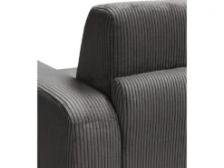 Canapé 3 Places Convertible Express En Velours Côtelé Gris Anthracite - Couchage 140 Cm - Matelas 18 Cm - BEVIS -Canapé Soldes Boutique canape 12929333