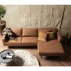 RODEO - Canapé D'angle Droit 4 Places En Eco Cuir Marron