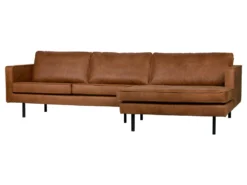 RODEO - Canapé D'angle Droit 4 Places En Eco Cuir Marron -Canapé Soldes Boutique canape 12964539