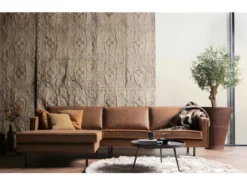 RODEO - Canapé D'angle Gauche 4 Places En Eco Cuir Marron