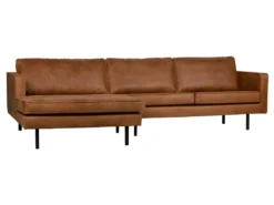 RODEO - Canapé D'angle Gauche 4 Places En Eco Cuir Marron -Canapé Soldes Boutique canape 12964549