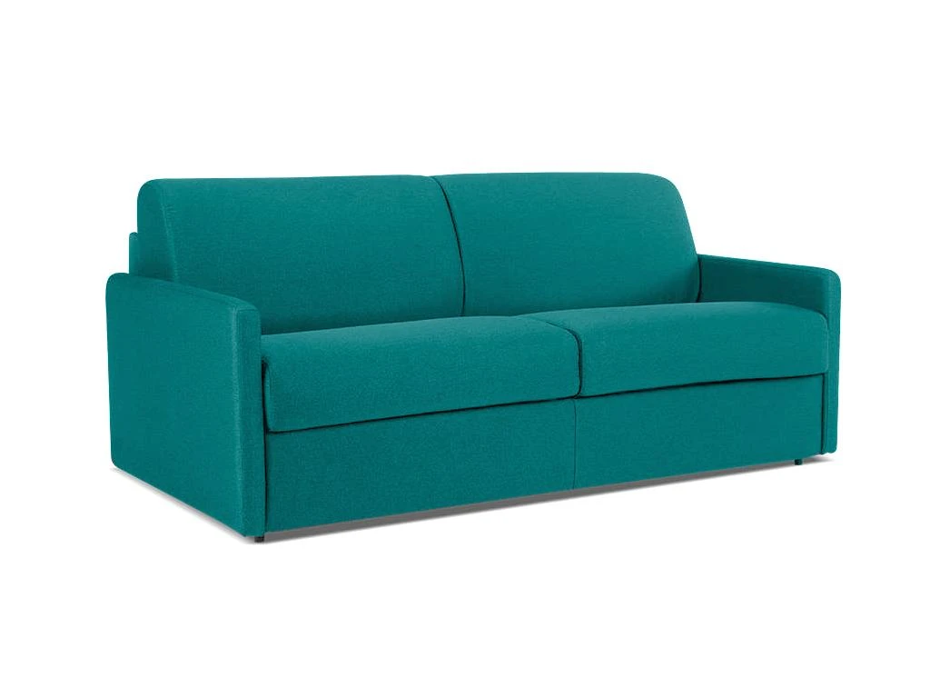 Canapé 4 Places Convertible Express En Tissu CALIFE - Turquoise - Couchage 160 Cm - Matelas 14 Cm 2 Canapé 4 Places Convertible Express En Tissu CALIFE - Turquoise - Couchage 160 Cm - Matelas 14 Cm – Image 2