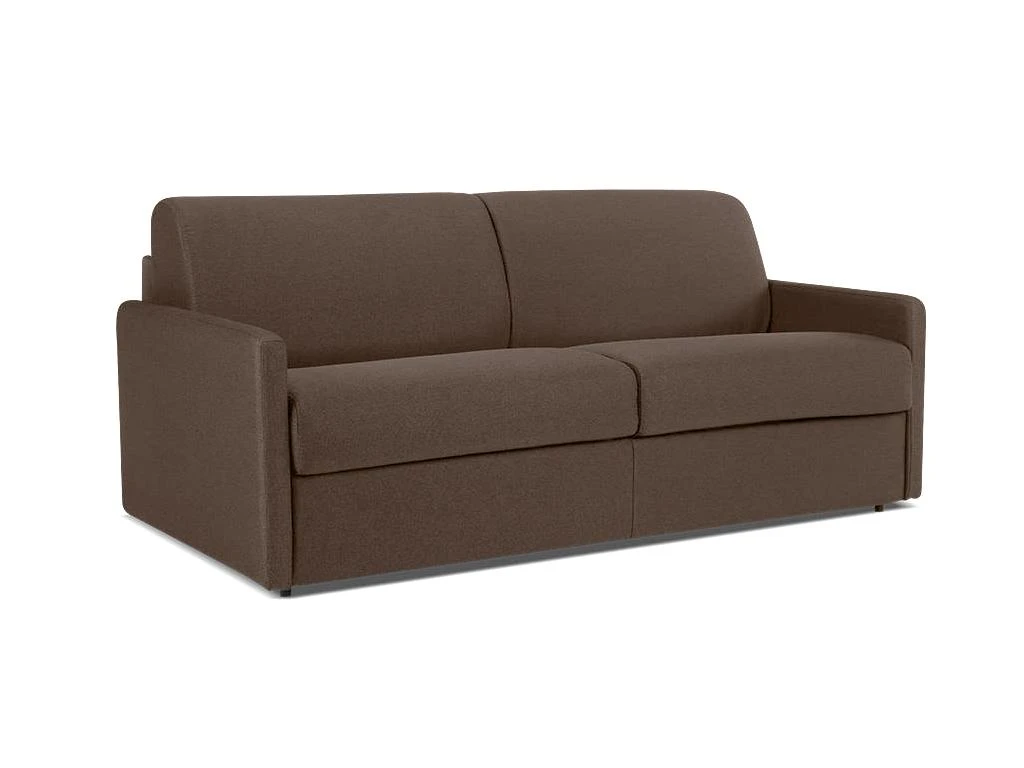 Canapé 4 Places Convertible Express En Tissu CALIFE - Marron- Couchage à Lattes Larges 160 Cm - Matelas 14 Cm 2 Canapé 4 Places Convertible Express En Tissu CALIFE - Marron- Couchage à Lattes Larges 160 Cm - Matelas 14 Cm – Image 2