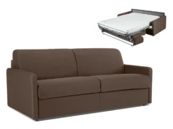 Canapé 4 Places Convertible Express En Tissu CALIFE - Marron- Couchage à Lattes Larges 160 Cm - Matelas 18 Cm -Canapé Soldes Boutique canape 13017097