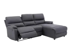Canapé D'angle Relax électrique En Tissu LUNANO - Anthracite - Angle Droit -Canapé Soldes Boutique canape 13080941