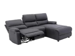 Canapé D'angle Relax électrique En Tissu LUNANO - Anthracite - Angle Droit -Canapé Soldes Boutique canape 13080945