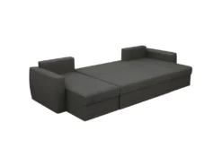 JAMES Canapé D'angle Panoramique Convertible 5 Places - Tissu Anthracite - L 298 X P 142 X H 85 Cm -Canapé Soldes Boutique canape 13083077