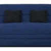 Banquette Simmons Slyde - Tissu Indigo + 2 Coussins Noir - Made In France - L 145 X P 103 X H 89 Cm - VANDA