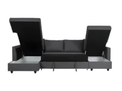 Canape Dangle Panoramique Convertible Reversible - Tissu Gris - L 292 X P 187 X H 86 Cm - CATS -Canapé Soldes Boutique canape 13084225