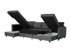 Canape Dangle Panoramique Convertible Reversible - Tissu Gris - L 292 X P 187 X H 86 Cm - CATS -Canapé Soldes Boutique canape 13084227