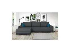 Canape Dangle Convertible Reversible + Coffre De Rangement - Tissu Gris Fonce - L 289 X P 94/188 X H 88 Cm - INDIAN -Canapé Soldes Boutique canape 13145427