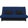 Banquette Clic Clac - Tissu Indigo + 2 Coussins Noir - L 194 X P 98 X H 100 Cm - Made In France - ROXI