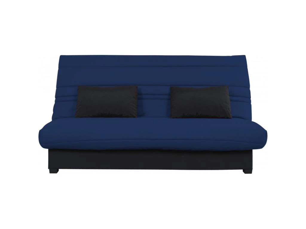 Banquette Clic Clac - Tissu Indigo + 2 Coussins Noir - L 194 X P 98 X H 100 Cm - Made In France - ROXI 1 Banquette Clic Clac - Tissu Indigo + 2 Coussins Noir - L 194 X P 98 X H 100 Cm - Made In France - ROXI