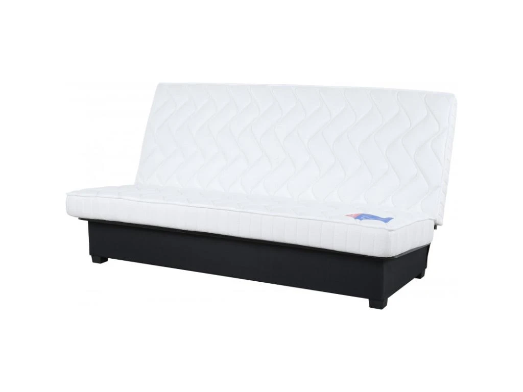 Banquette Clic Clac - Tissu Indigo + 2 Coussins Noir - L 194 X P 98 X H 100 Cm - Made In France - ROXI 4 Banquette Clic Clac - Tissu Indigo + 2 Coussins Noir - L 194 X P 98 X H 100 Cm - Made In France - ROXI – Image 4