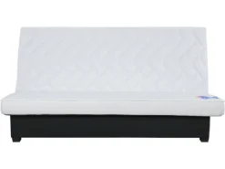 Banquette Clic Clac - Tissu Gris + 2 Coussins Noir - L 194 X P 98 X H 100 Cm - Made In France - ROXI -Canapé Soldes Boutique canape 13160045