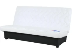 Banquette Clic Clac - Tissu Gris + 2 Coussins Noir - L 194 X P 98 X H 100 Cm - Made In France - ROXI -Canapé Soldes Boutique canape 13160047