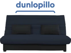 Banquette Clic Clac - Tissu Gris + 2 Coussins Noir - L 194 X P 98 X H 100 Cm - Made In France - ROXI -Canapé Soldes Boutique canape 13160049