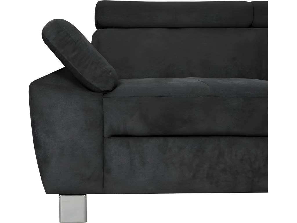 Canapé D'angle En Tissu Velours Luxe 5 Places LUGO Gris Foncé, Angle Droit 5 Canapé D'angle En Tissu Velours Luxe 5 Places LUGO Gris Foncé, Angle Droit – Image 5