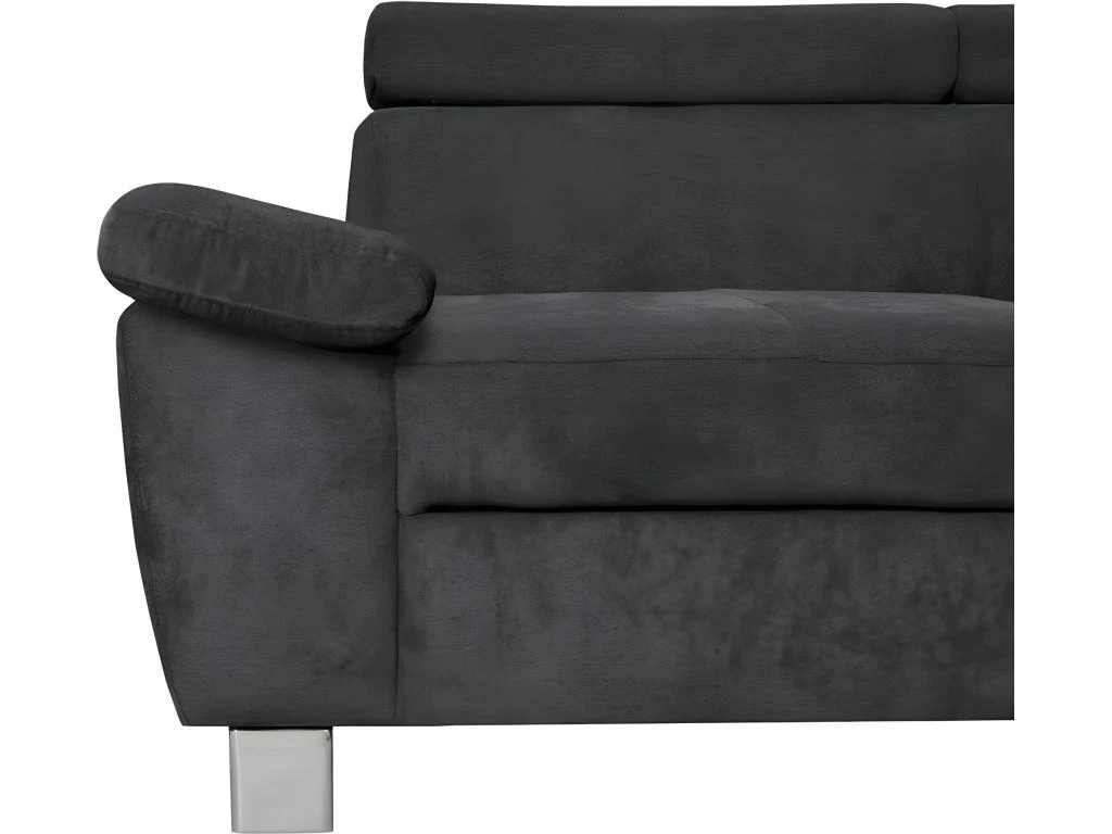 Canapé D'angle En Tissu Velours Luxe 5 Places LUGO Gris Foncé, Angle Droit 6 Canapé D'angle En Tissu Velours Luxe 5 Places LUGO Gris Foncé, Angle Droit – Image 6