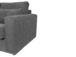 Grand Canapé D'angle Gauche En Velours Côtelé Gris MONDOVI -Canapé Soldes Boutique canape 13178399