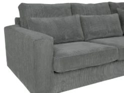 Grand Canapé D'angle Droit En Velours Côtelé Gris MONDOVI -Canapé Soldes Boutique canape 13178413