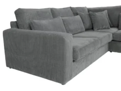 Grand Canapé D'angle Droit En Velours Côtelé Gris MONDOVI -Canapé Soldes Boutique canape 13178421