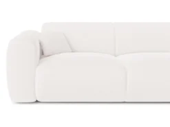 Grand Canapé D'angle Droit En Tissu Bouclette Blanc POGNI -Canapé Soldes Boutique canape 13181607