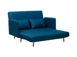 Belushi - Canapé Convertible 2 Places En Tissu (L120cm) - Couleur - Bleu -Canapé Soldes Boutique canape 13282773