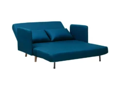 Belushi - Canapé Convertible 2 Places En Tissu (L120cm) - Couleur - Bleu -Canapé Soldes Boutique canape 13282775