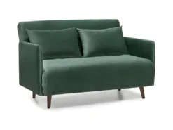 Belushi - Canapé Convertible 2 Places En Velours (L120cm) - Couleur - Vert Forêt