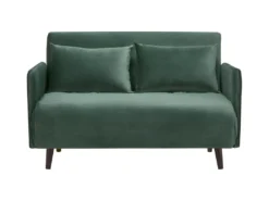 Belushi - Canapé Convertible 2 Places En Velours (L120cm) - Couleur - Vert Forêt -Canapé Soldes Boutique canape 13283085