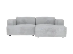 Canapé D'angle Droit 3 Places Aska En Tissu Gris Clair Chiné