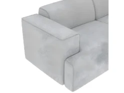 Canapé D'angle Droit 3 Places Aska En Tissu Gris Clair Chiné -Canapé Soldes Boutique canape 13285595