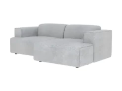 Canapé D'angle Droit 3 Places Aska En Tissu Gris Clair Chiné -Canapé Soldes Boutique canape 13285599