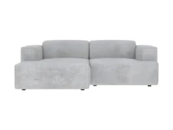 Canapé D'angle Gauche 3 Places Aska En Tissu Gris Clair Chiné