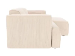 Canapé D'angle Droit 3 Places Aska En Velours Côtelé Beige -Canapé Soldes Boutique canape 13286703