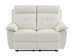 Canapé 2 Places Relax En Cuir Blanc VINETA -Canapé Soldes Boutique canape 13484461