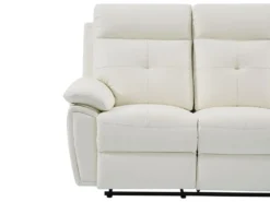 Canapé 2 Places Relax En Cuir Blanc VINETA -Canapé Soldes Boutique canape 13484483