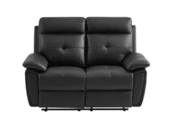 Canapé 2 Places Relax En Cuir Noir VINETA -Canapé Soldes Boutique canape 13484659