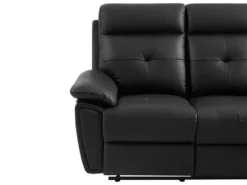 Canapé 2 Places Relax En Cuir Noir VINETA -Canapé Soldes Boutique canape 13484693