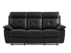 Canapé 3 Places Relax En Cuir Noir VINETA -Canapé Soldes Boutique canape 13484713